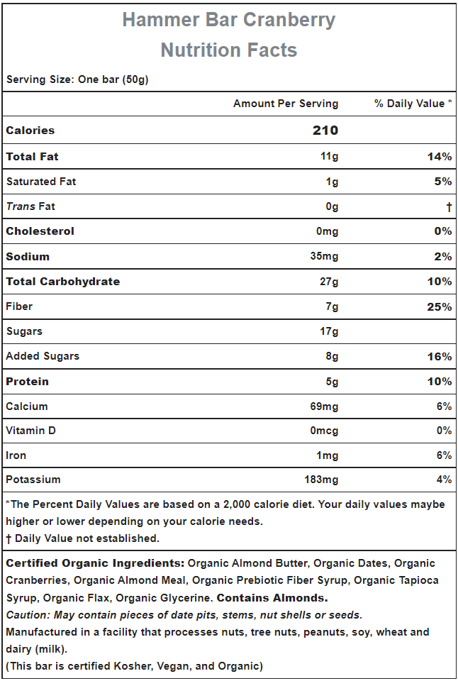 Hammer Vegan Energy Bar